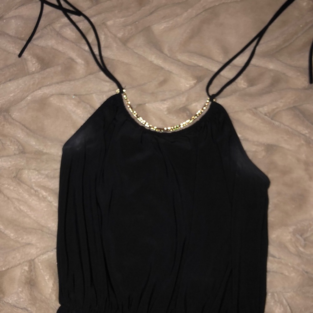 Black jumpsuit with gold neck - Picture 3 of 5